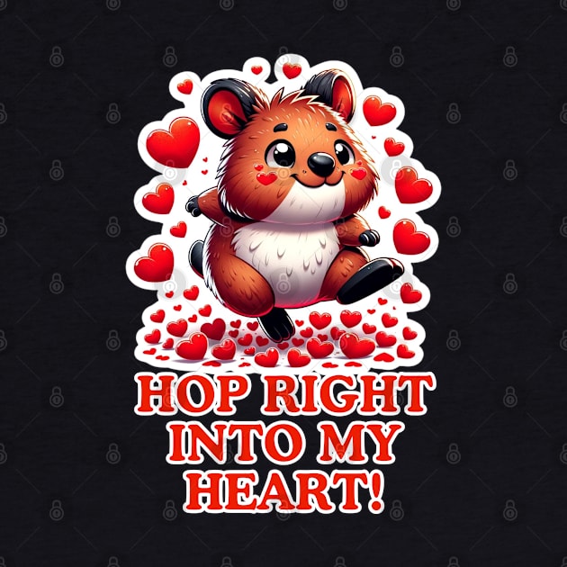 Cuddly Quokka Love: Heartwarming Hops by vk09design